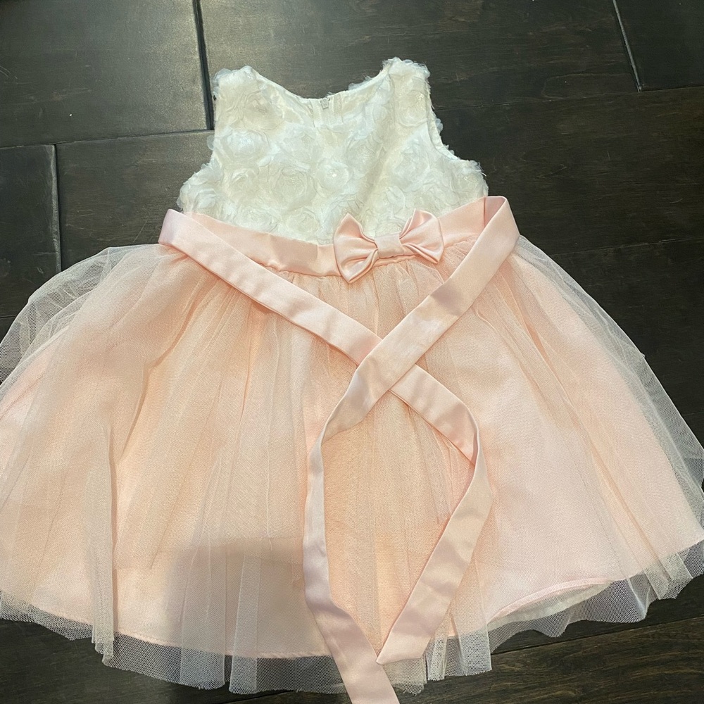 Rare Editions White and Pink Formal Kids Dress